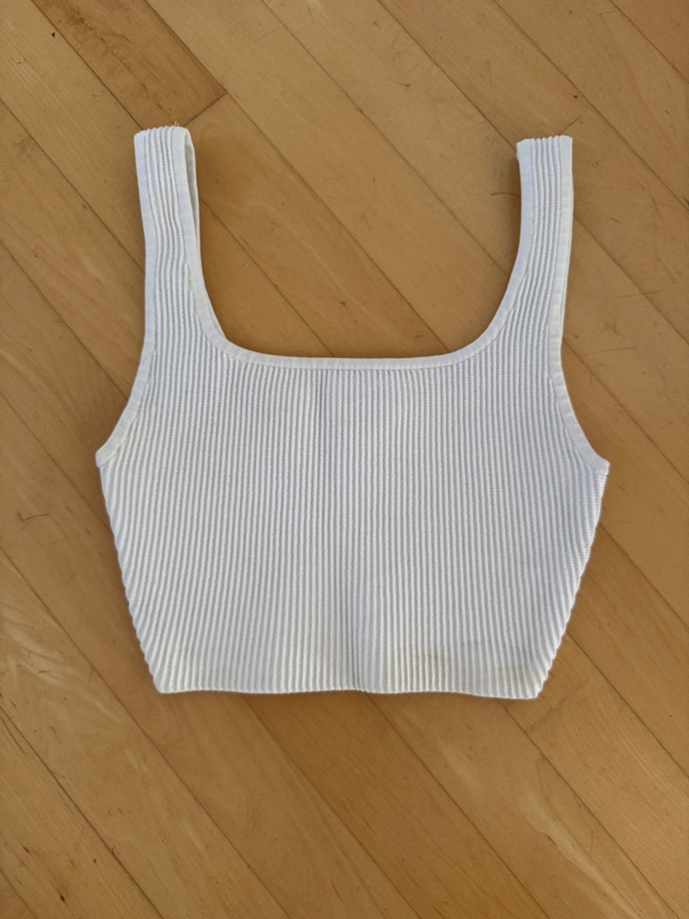 Aritzia Babaton Knit Crop Top in bone, size XS